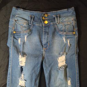 Bon BonUp Columbian Butt Lifting Stretch Cropped Jeans - size 12